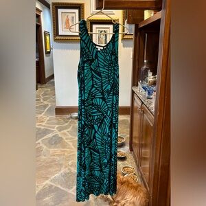 Chico's Traveler’s Black and Teal Patterned Maxi Dress XL/Size 3